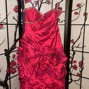 Raspberry colored long gown by Cinderella